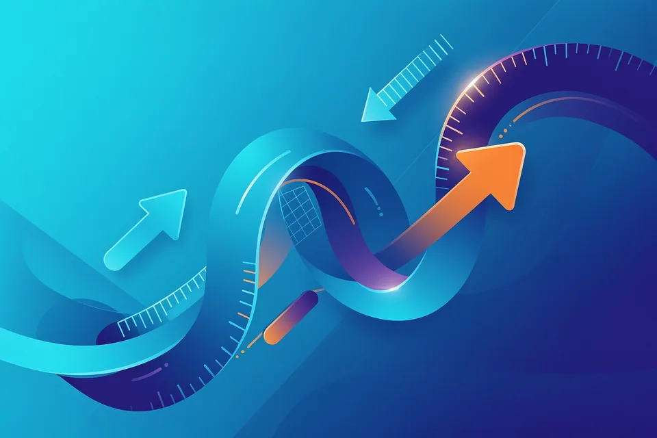 Abstract unit conversion illustration with measurement arrows