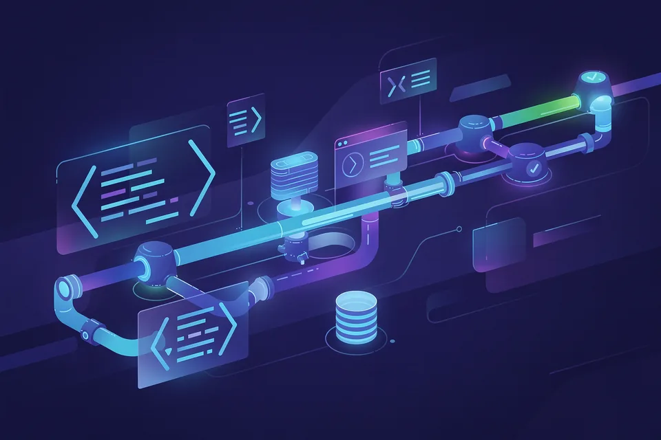 Abstract generator tools illustration with random symbols and utility panels
